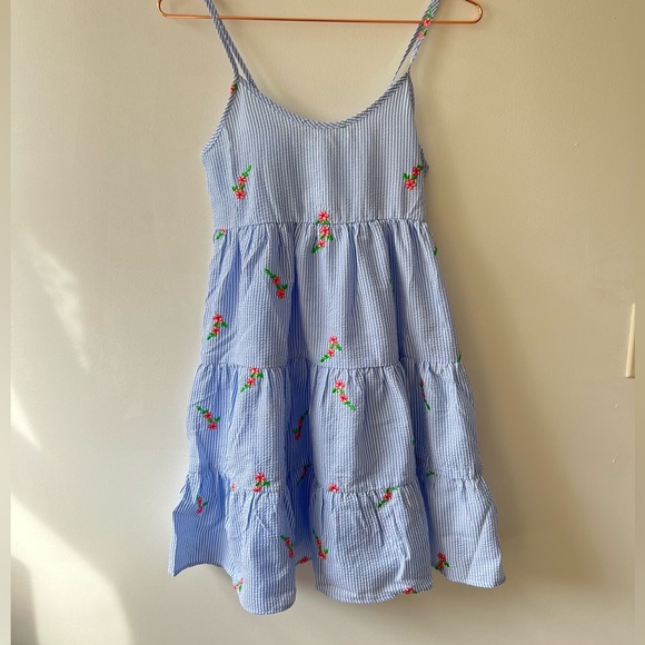 Floral Gingham Striped Sundress NEW By Aqua - Picture 4 of 6